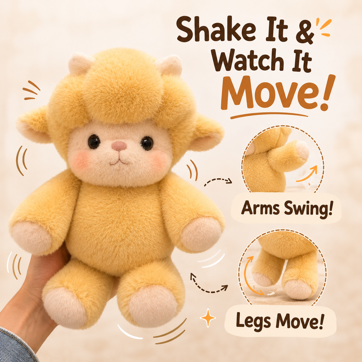 Cute Running Lamb Stuffed Animal