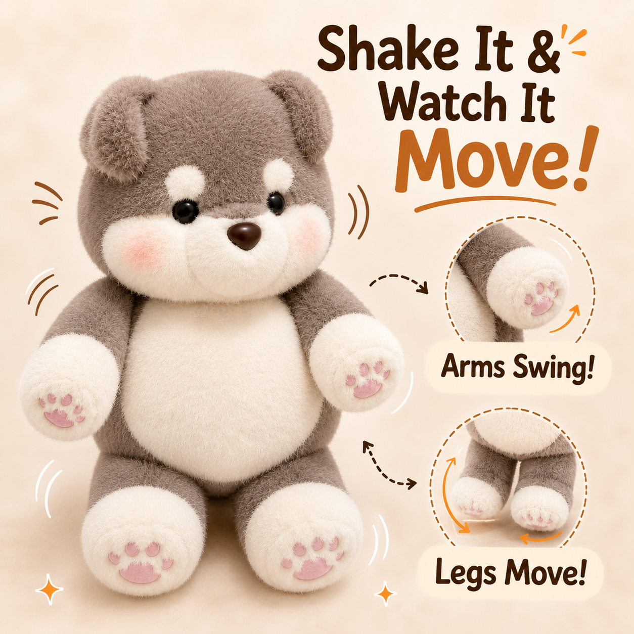 Cute Running Alaskan Malamute Stuffed Animal