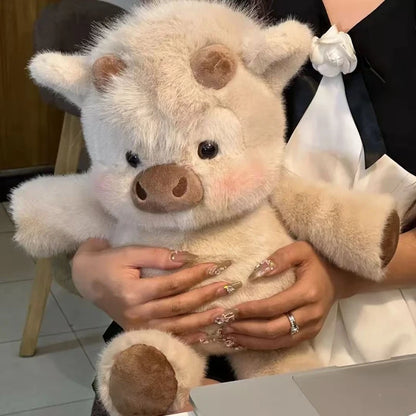 Cute Running Scottish Highland Cow Stuffed Animal